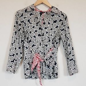 Nic + Zoe Floral Silk Cotton Blouse